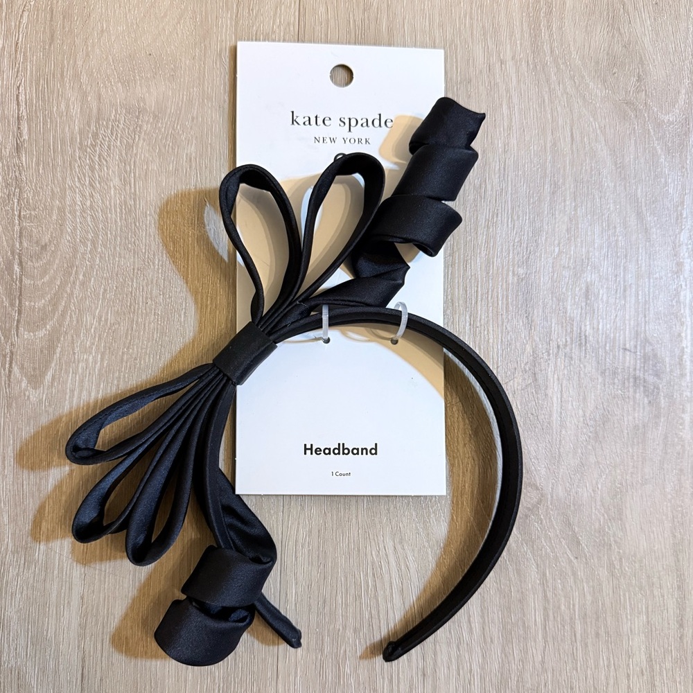 Kate Spade Satin Black Headband LIMITED ADDITION